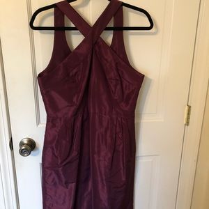 J. Crew eggplant bridesmaids dress